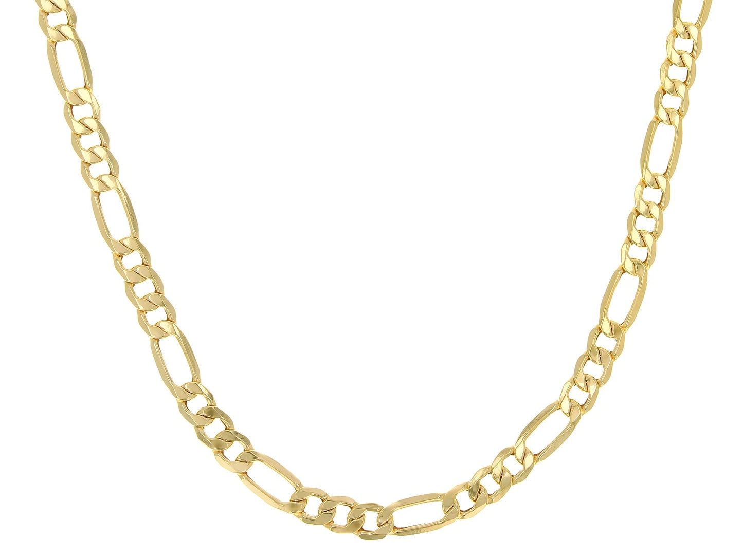 14k Yellow Gold 5mm Solid Concave Figaro 28in Length - 5.0mm Width Chain.
