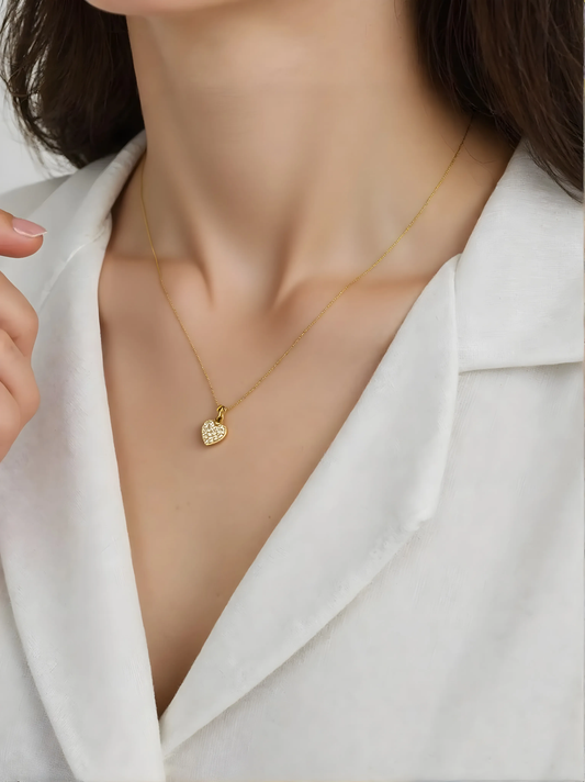 14K Gold Fashion Heart Necklace