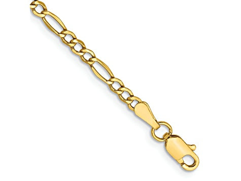 14k Yellow Gold Solid Concave Figaro 24in Length -  2mm Width Chain.