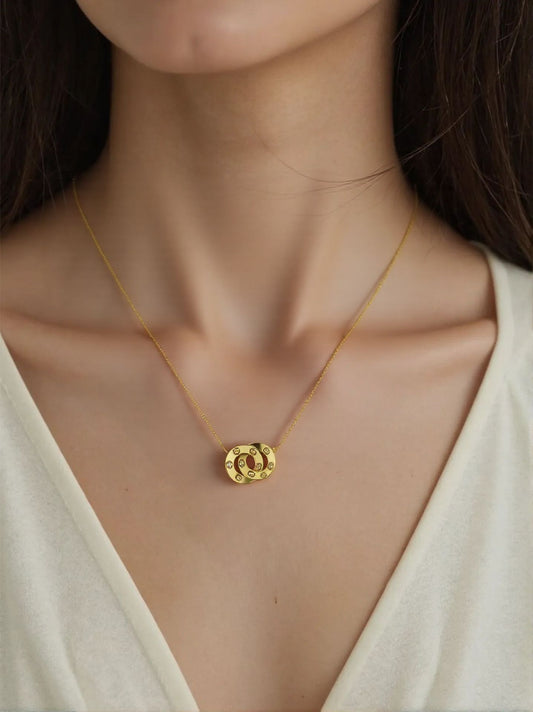 14k Yellow Gold Fashion Baby Love Necklace Pendant