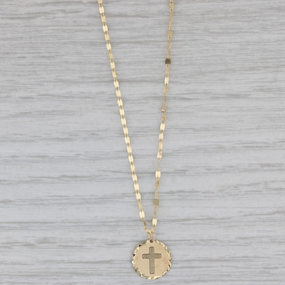 14k Yellow Gold Cross Medallion Pendant Necklace